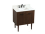 30 Inch Single Bathroom Vanity In Walnut With Backsplash "VF48030MWT-BS"