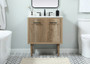 30 Inch Single Bathroom Vanity In Natural Oak With Backsplash "VF48030NT-BS"