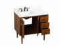 36 Inch Single Bathroom Vanity In Teak With Backsplash "VF48036MTK-BS"