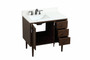 36 Inch Single Bathroom Vanity In Walnut With Backsplash "VF48036MWT-BS"