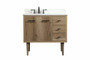 36 Inch Single Bathroom Vanity In Natural Oak With Backsplash "VF48036NT-BS"