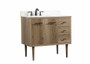 36 Inch Single Bathroom Vanity In Natural Oak With Backsplash "VF48036NT-BS"