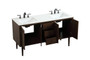 60 Inch Single Bathroom Vanity In Walnut "VF48060DMWT"