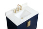 30 Inch Single Bathroom Vanity In Blue With Backsplash "VF48830MBL-BS"