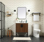 30 Inch Single Bathroom Vanity In Walnut With Backsplash "VF48830MWT-BS"