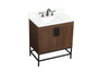 30 Inch Single Bathroom Vanity In Walnut With Backsplash "VF48830MWT-BS"