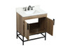 30 Inch Single Bathroom Vanity In Natural Oak With Backsplash "VF48830NT-BS"
