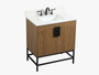 30 Inch Single Bathroom Vanity In Walnut Brown With Backsplash "VF48830WB-BS"