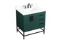 32 Inch Single Bathroom Vanity In Green With Backsplash "VF48832MGN-BS"