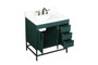 32 Inch Single Bathroom Vanity In Green With Backsplash "VF48832MGN-BS"