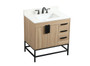 32 Inch Single Bathroom Vanity In Mango Wood With Backsplash "VF48832MW-BS"