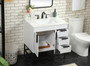 32 Inch Single Bathroom Vanity In White With Backsplash "VF48832MWH-BS"