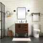 32 Inch Single Bathroom Vanity In Walnut With Backsplash "VF48832MWT-BS"