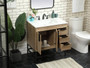 32 Inch Single Bathroom Vanity In Natural Oak With Backsplash "VF48832NT-BS"