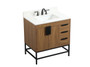 32 Inch Single Bathroom Vanity In Walnut Brown With Backsplash "VF48832WB-BS"