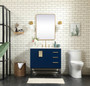 36 Inch Single Bathroom Vanity In Blue "VF48836MBL"