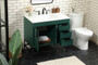 36 Inch Single Bathroom Vanity In Green With Backsplash "VF48836MGN-BS"