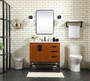 36 Inch Single Bathroom Vanity In Teak With Backsplash "VF48836MTK-BS"