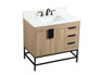 36 Inch Single Bathroom Vanity In Mango Wood With Backsplash "VF48836MW-BS"