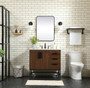 36 Inch Single Bathroom Vanity In Walnut "VF48836MWT"