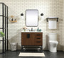 36 Inch Single Bathroom Vanity In Walnut With Backsplash "VF48836MWT-BS"