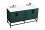 60 Inch Double Bathroom Vanity In Green "VF48860DMGN"