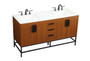 60 Inch Double Bathroom Vanity In Teak "VF48860DMTK"