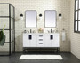 60 Inch Double Bathroom Vanity In White "VF48860DMWH"