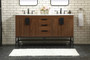 60 Inch Double Bathroom Vanity In Walnut "VF48860DMWT"