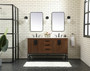 60 Inch Double Bathroom Vanity In Walnut "VF48860DMWT"