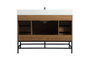 48 Inch Single Bathroom Vanity In Walnut Brown With Backsplash "VF488W48WB-BS"