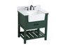 30 Inch Single Bathroom Vanity In Green With Backsplash "VF60130GN-BS"