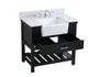 36 Inch Single Bathroom Vanity In Black With Backsplash "VF60136BK-BS"