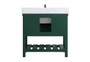 36 Inch Single Bathroom Vanity In Green With Backsplash "VF60136GN-BS"