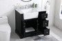 36 Inch Single Bathroom Vanity In Black With Backsplash "VF60236BK-BS"