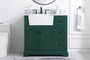 36 Inch Single Bathroom Vanity In Green With Backsplash "VF60236GN-BS"