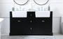 60 Inch Double Bathroom Vanity In Black "VF60260DBK"