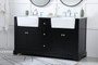 60 Inch Double Bathroom Vanity In Black "VF60260DBK"