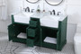 60 Inch Double Bathroom Vanity In Green "VF60260DGN"