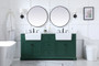 72 Inch Double Bathroom Vanity In Green "VF60272DGN"