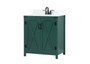 30 Inch Single Bathroom Vanity In Green With Backsplash "VF90230MGN-BS"