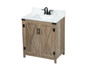 30 Inch Single Bathroom Vanity In Natural Oak With Backsplash "VF90230NT-BS"