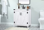 30 Inch Single Bathroom Vanity In White With Backsplash "VF90230WH-BS"