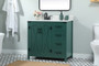 36 Inch Single Bathroom Vanity In Green With Backsplash "VF90236MGN-BS"