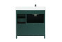 36 Inch Single Bathroom Vanity In Green With Backsplash "VF90236MGN-BS"