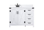 42 Inch Single Bathroom Vanity In White With Backsplash "VF90242WH-BS"