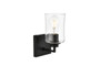 Ronnie 1 Light Black And Clear Bath Sconce "LD7314W5BLK"