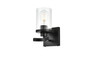 Saanvi 1 Light Black And Clear Bath Sconce "LD7316W5BLK"