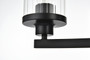 Saanvi 4 Light Black And Clear Bath Sconce "LD7316W25BLK"