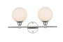 Cordelia 2 Light Chrome And Frosted White Bath Sconce "LD7317W19CH"